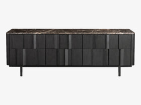Spirit Emperador Dark Console with Marble Top