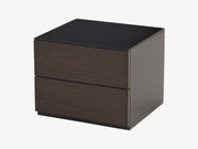 Pandora Nightstand with Black Glass Top