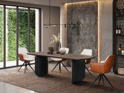 Budav Emperador Dark Mermer Tablalı Yemek Masası