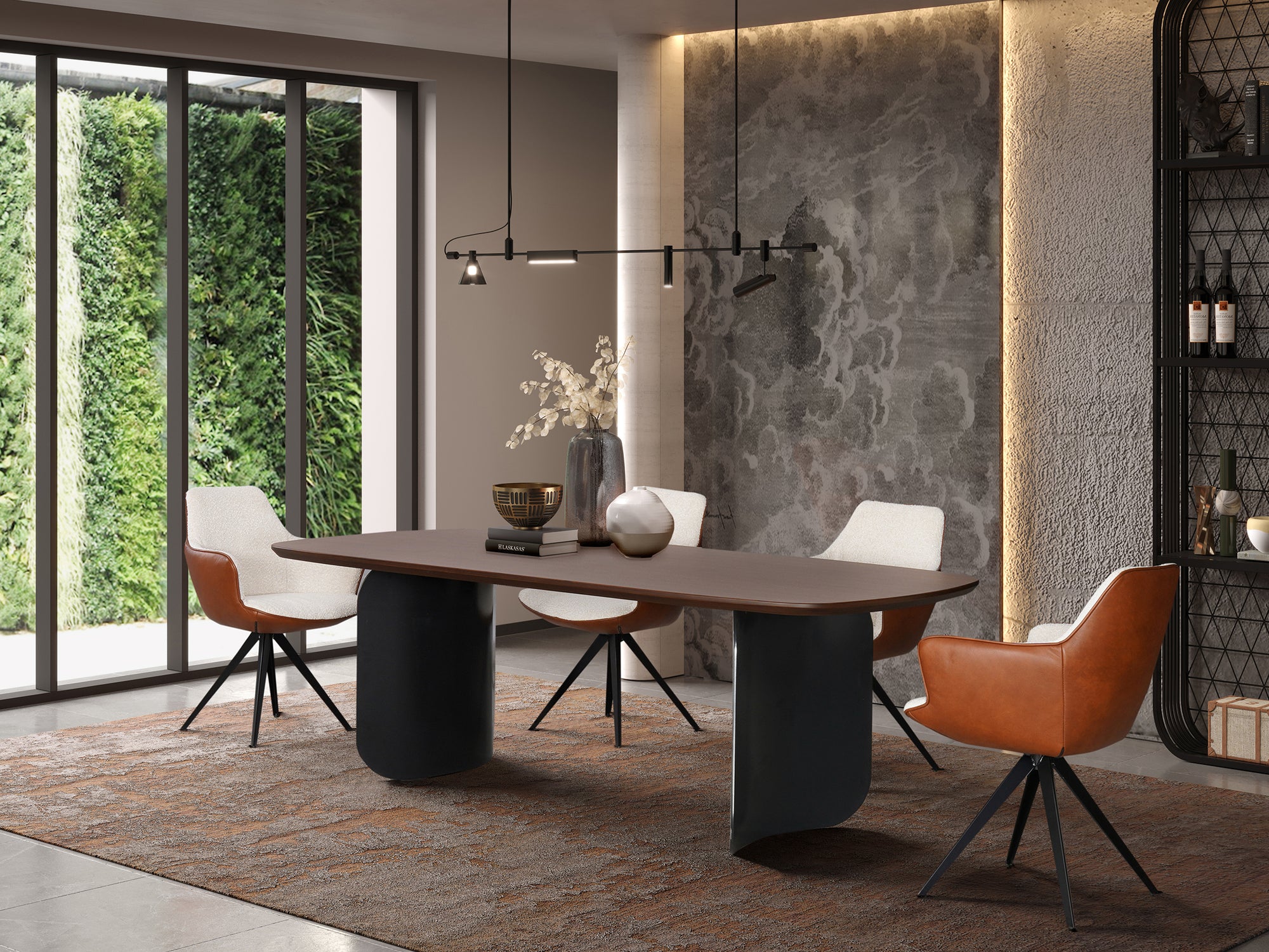 Budav Emperador Dark Mermer Tablalı Yemek Masası