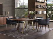 Tuzi Emperador Dark Mermer Tablalı Yemek Masası