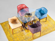 Avva Yuvarlak Camlı Yemek Masası