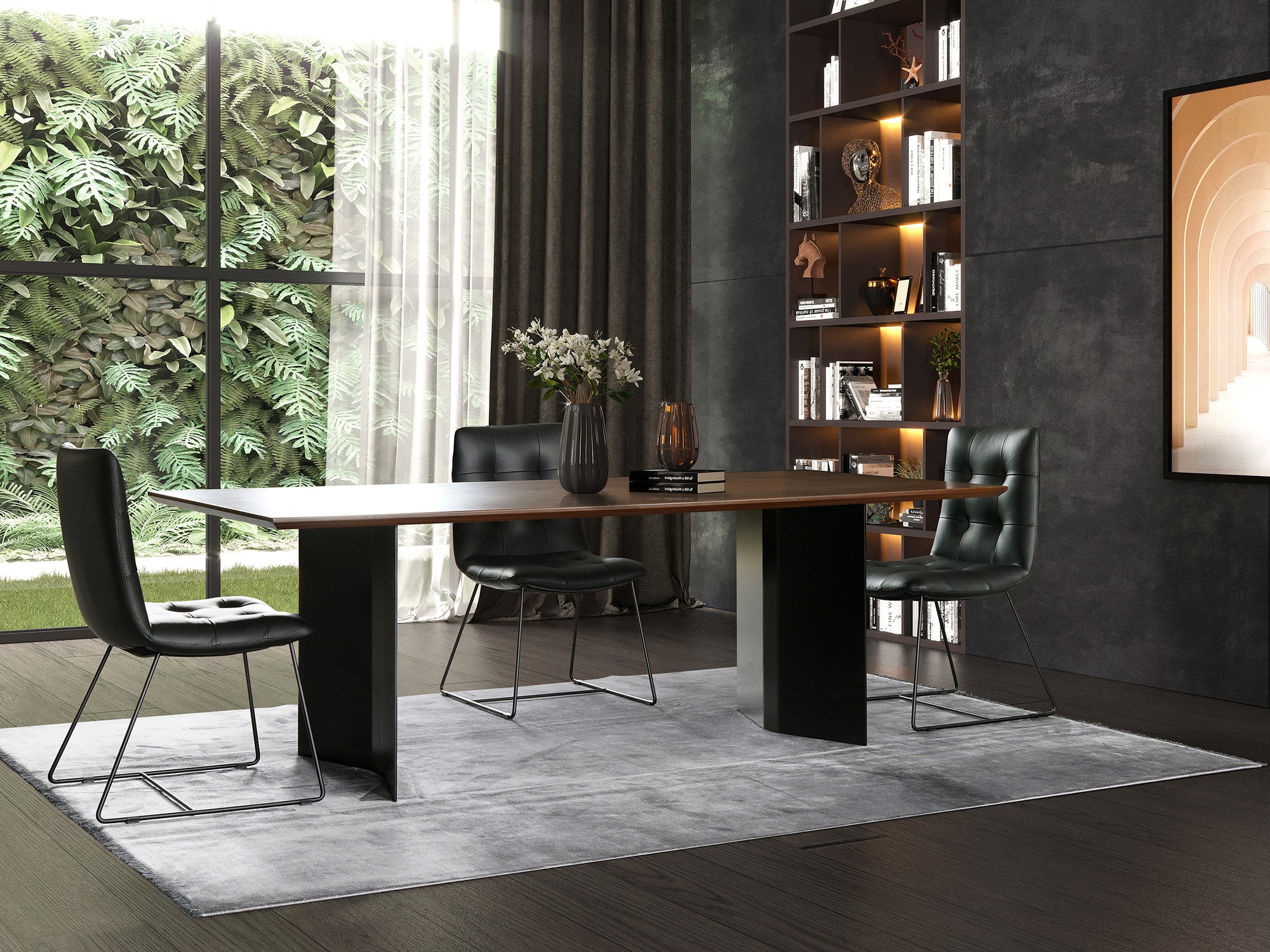 Zora Alexander Black Mermer Tablalı Yemek Masası