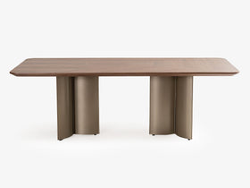 Rila Ceviz Brass Yemek Masası