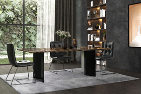 Zenit Emperador Dark Marble Top Dining Table