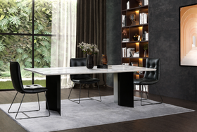 Zenit Carrara Marble Top Dining Table