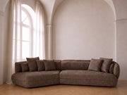 Corved Corner Sofa Brown