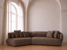 Corved Corner Sofa Brown