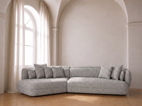 Corved Corner Sofa Gray