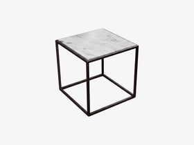 Cube Side Table with Carrara Marble Top