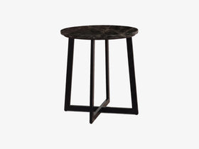 Zara Emperador Dark Marble Topped Side Table